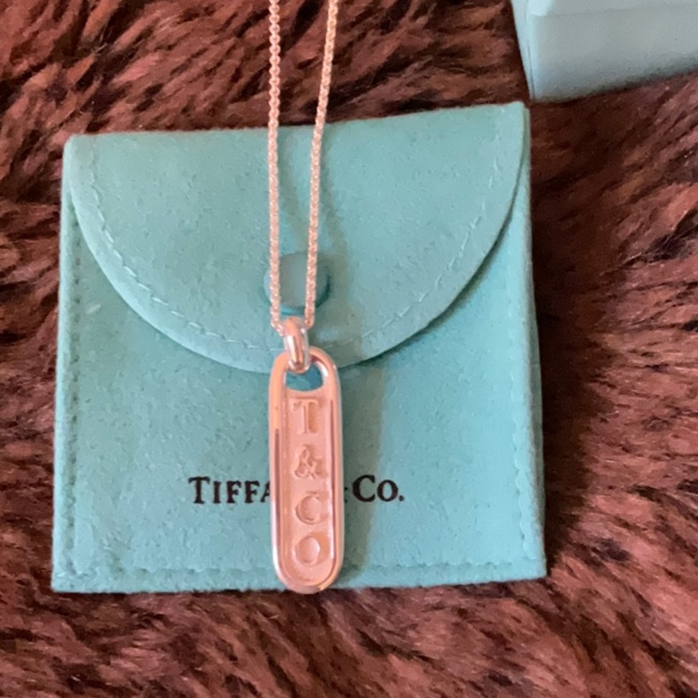 NWT TIFFANY & CO. Sterling silver 16” chain long T&CO Tiffany zipper pull charm